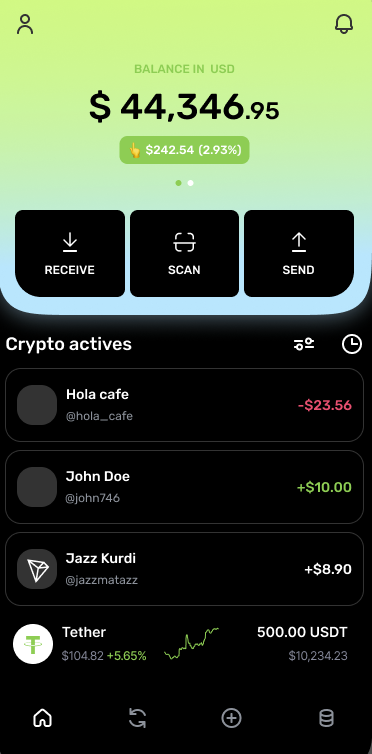 Cryptpay app interface